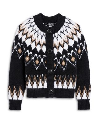 AQUA - Girls' Heart Fairisle Cardigan, Little Kid, Big Kid - Exclusive