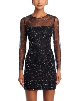 mini black embellished dress BRING IT EMBELLISHED COWL NECK MINI DRESS IN BLACK – AKIRA main image 0