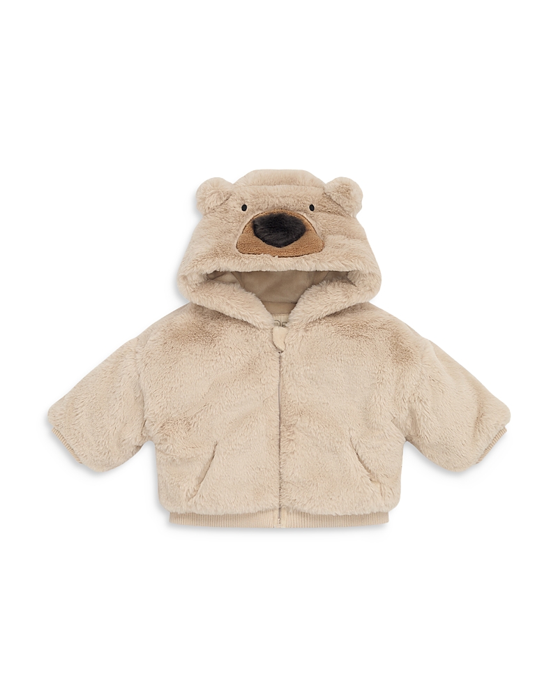 Mori Unisex Faux Fur Bear Hooded Jacket - Baby In Beige