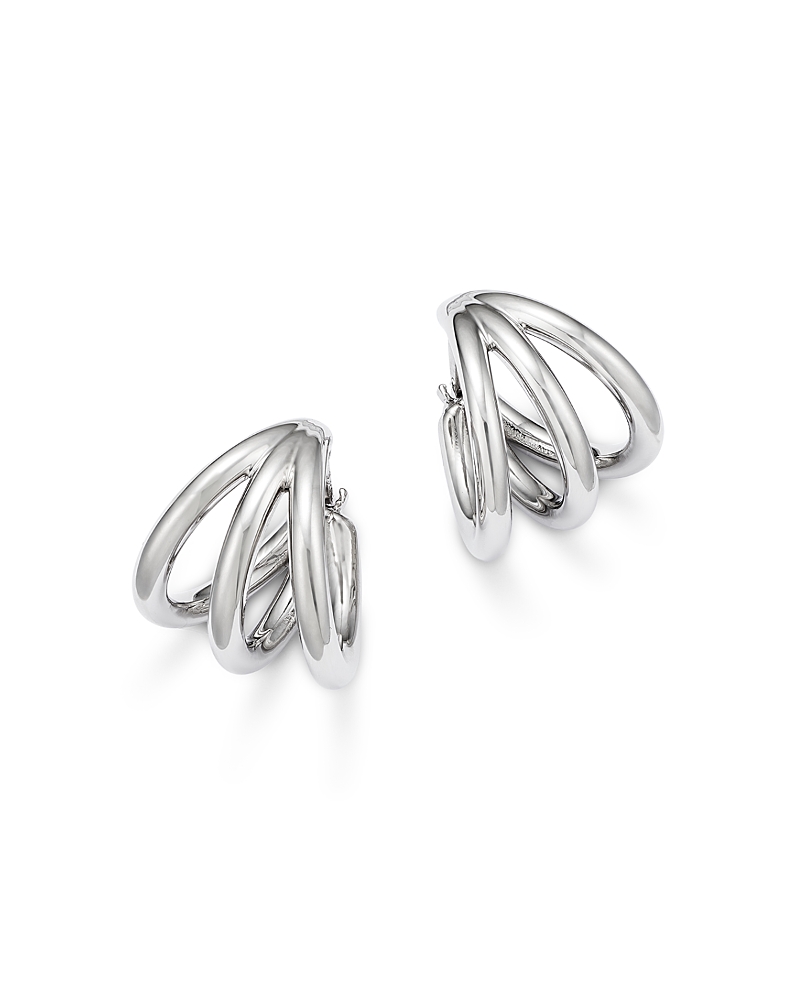 Bloomingdale's Fine Collection Triple Tube Huggie Hoop Earrings in Sterling Silver