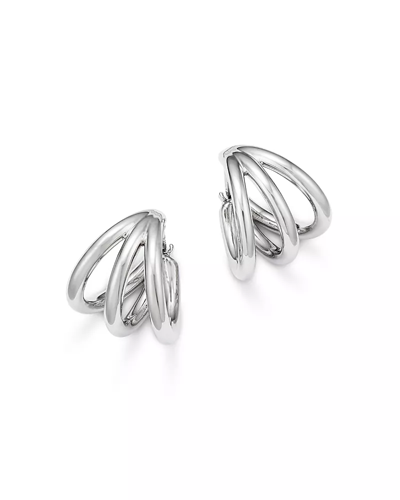 Bloomingdale's Fine Collection Triple Tube Huggie Hoop Earrings in Sterling Silver