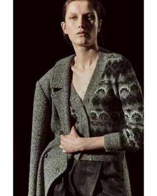 Vince Herringbone Double Breasted Coat | Bloomingdale's