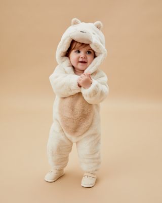 Unisex Faux Fur Polar Bear Coverall - Baby