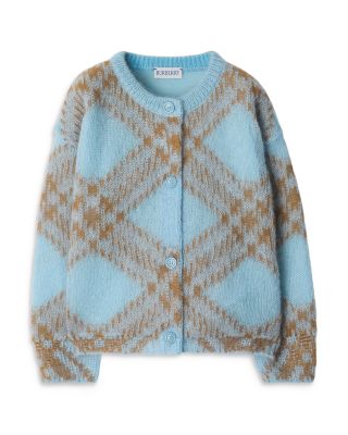 Burberry - Girls' Bethane Check Mohair Cardigan - Little Kid, Big Kid