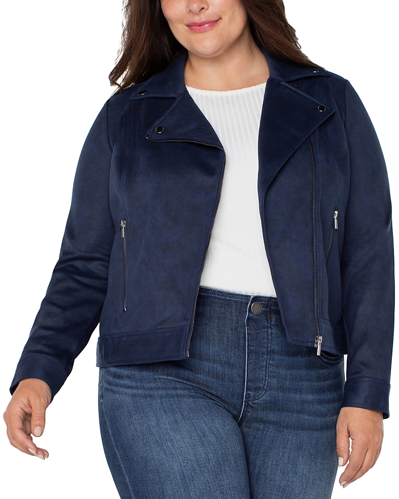 Liverpool Los Angeles Plus Faux Suede Moto Jacket