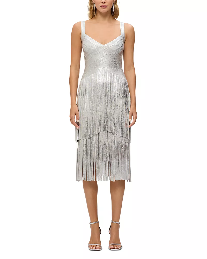 Herve Leger The Metallic Mischa Dress