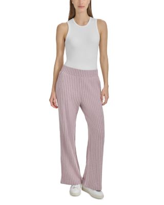 Heather Rib Wide Leg Pants 