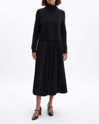 Theory - Pleated Turtleneck Sweater Dress