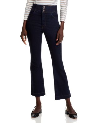 Veronica Beard - Carson Corset Waist Kick Flare Jeans in Indigo Rinse