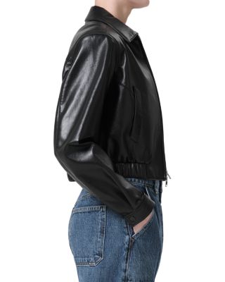 x Shoreditch Ski Club Essie Leather Cropped Jacket