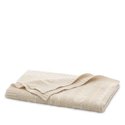 Boll and branch sweater offers knit throw blanket