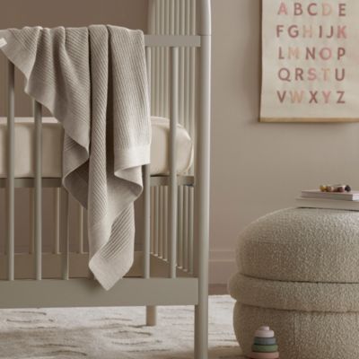 Ribbed Knit Cotton Baby Blanket