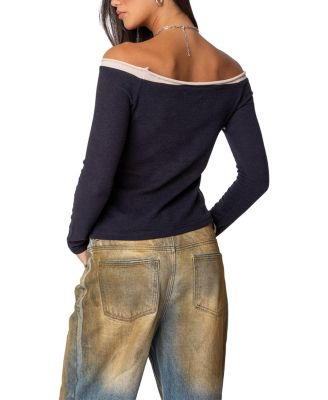 Off Shoulder Thermal Top