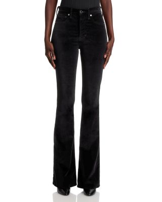 Beverly High Rise Velveteen Skinny Flare Jeans in Black 