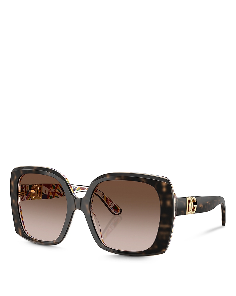 Dolce & Gabbana Allure Square Sunglasses, 56mm In Light Havana
