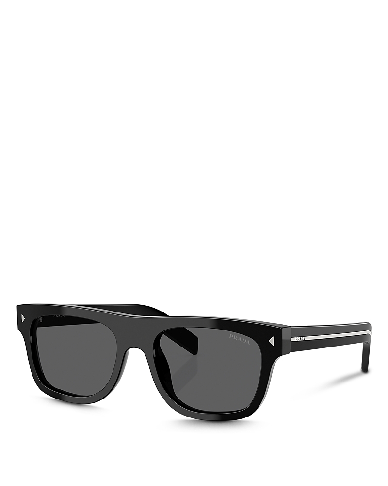 Prada Iconic Plaque Pillow Sunglasses, 55mm In Black