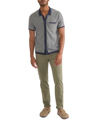Wyatt Cotton, Nylon & Merino Wool Tipped Sweater Knit Regular Fit Button Down Shirt