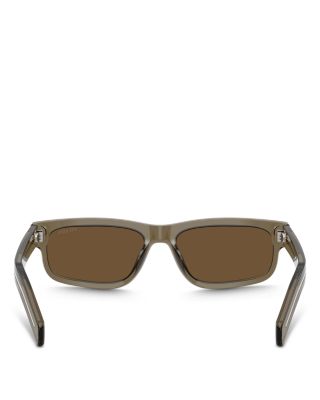 Iconic Plaque Rectangle Sunglasses, 57mm
