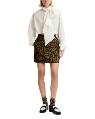 Leopard Jacquard Mini Skirt