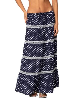 Edikted - Polka Dot Tiered Maxi Skirt