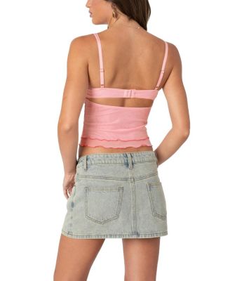 Embroidered Mesh Bra Top