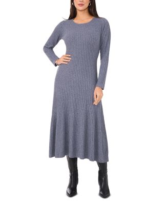 VINCE CAMUTO - Rib Knit Round Neck Midi Dress