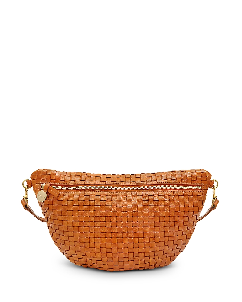 Clare V. Grande Fanny Woven Checker Leather Belt Bag