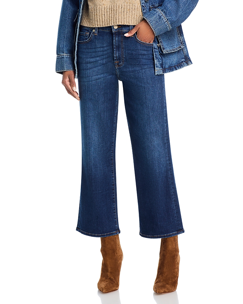 7 For All Mankind Cropped Alexa Jeans In High Wave In Blue