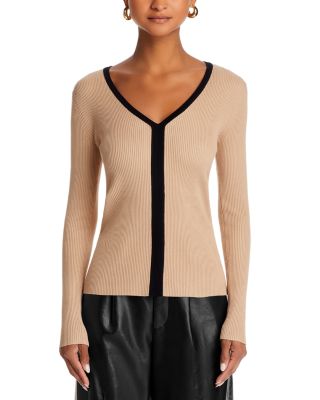 V Neck Ribbed Sweater