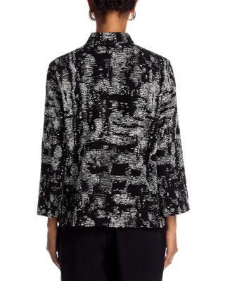 Melange Knit Zip Front Jacket