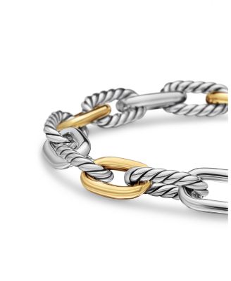 DY Madison&reg; Chain Bracelet in Sterling Silver with 18K Yellow Gold, 8.5mm