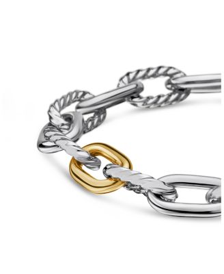DY Madison&reg; Chain Bracelet in Sterling Silver with 18K Yellow Gold, 8.5mm