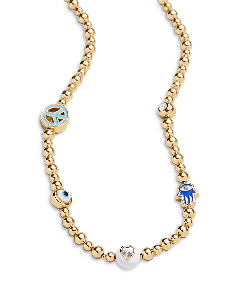 Baublebar Fortune Favors Mixed Charm Beaded Collar Necklace, 17-20 In Multi