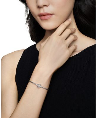 Infinity Bracelet in Sterling Silver with Diamonds, 3mm