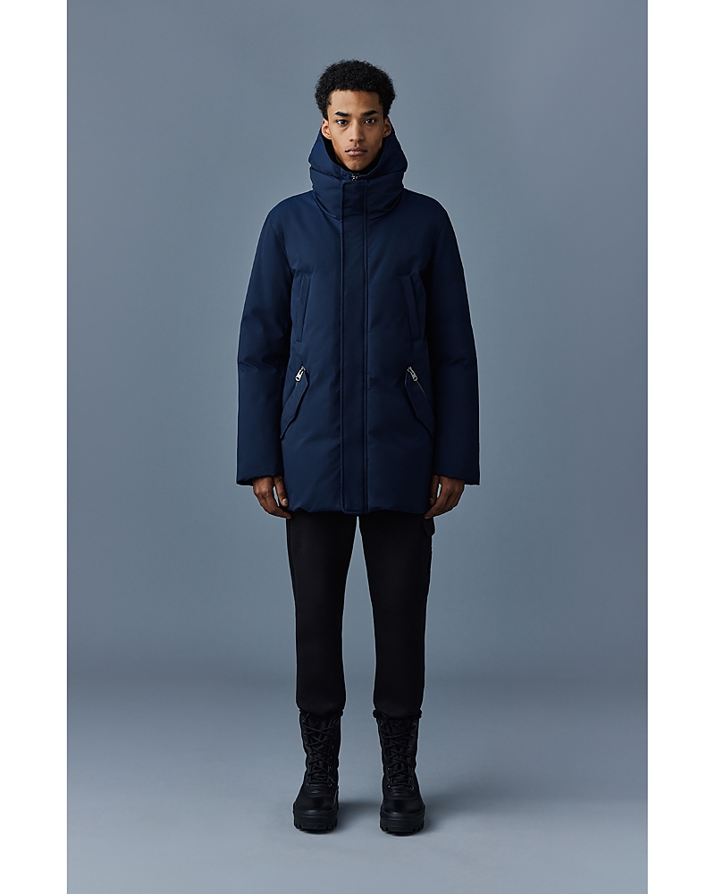 Mackage Edward Water Repellent Down Parka With Removable Bib In Navy