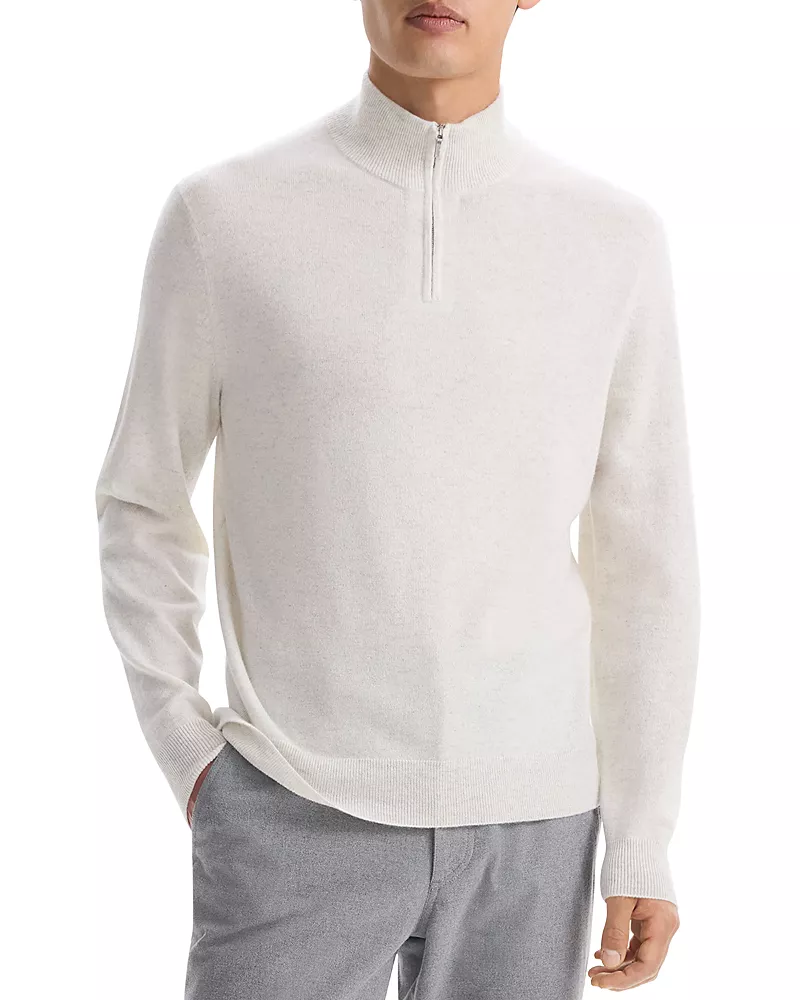 Theory Hilles Quarter Zip Cashmere Sweater