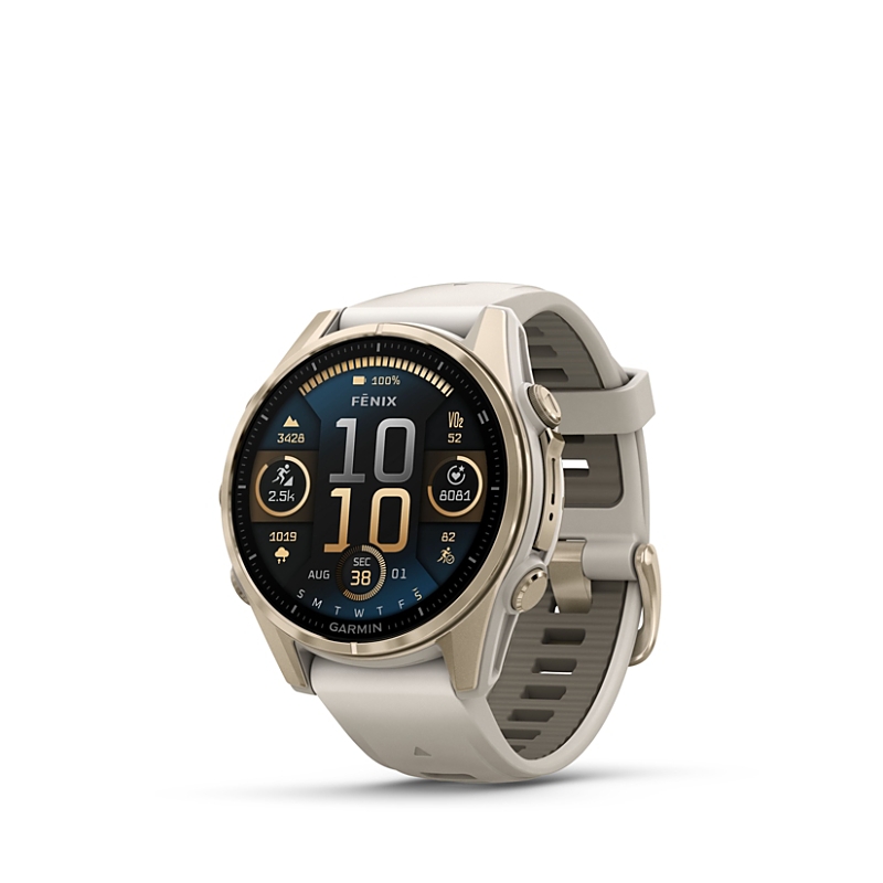 Garmin Fenix 8 43mm, Amoled, Saphire,Soft Gold, Sand band Watch / Fitness Tracker