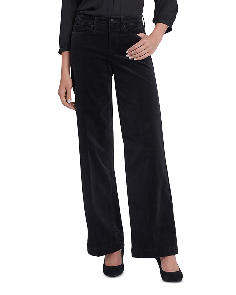 Nydj Teresa Wide Leg Corduroy Pants In Black