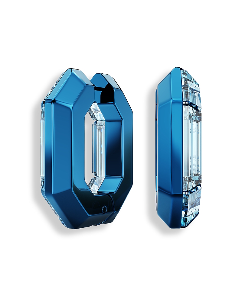 Swarovski Lucent Hoop Earrings In Blue