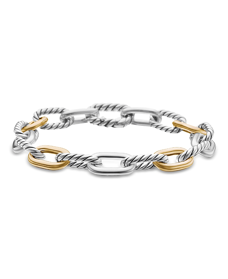 David Yurman Dy Madison Chain Bracelet in Sterling Silver with 18K Yellow Gold, 8.5mm