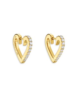 CADAR - 18K Yellow Gold Endless Hoop Earrings with Diamonds, 0.34 tcw