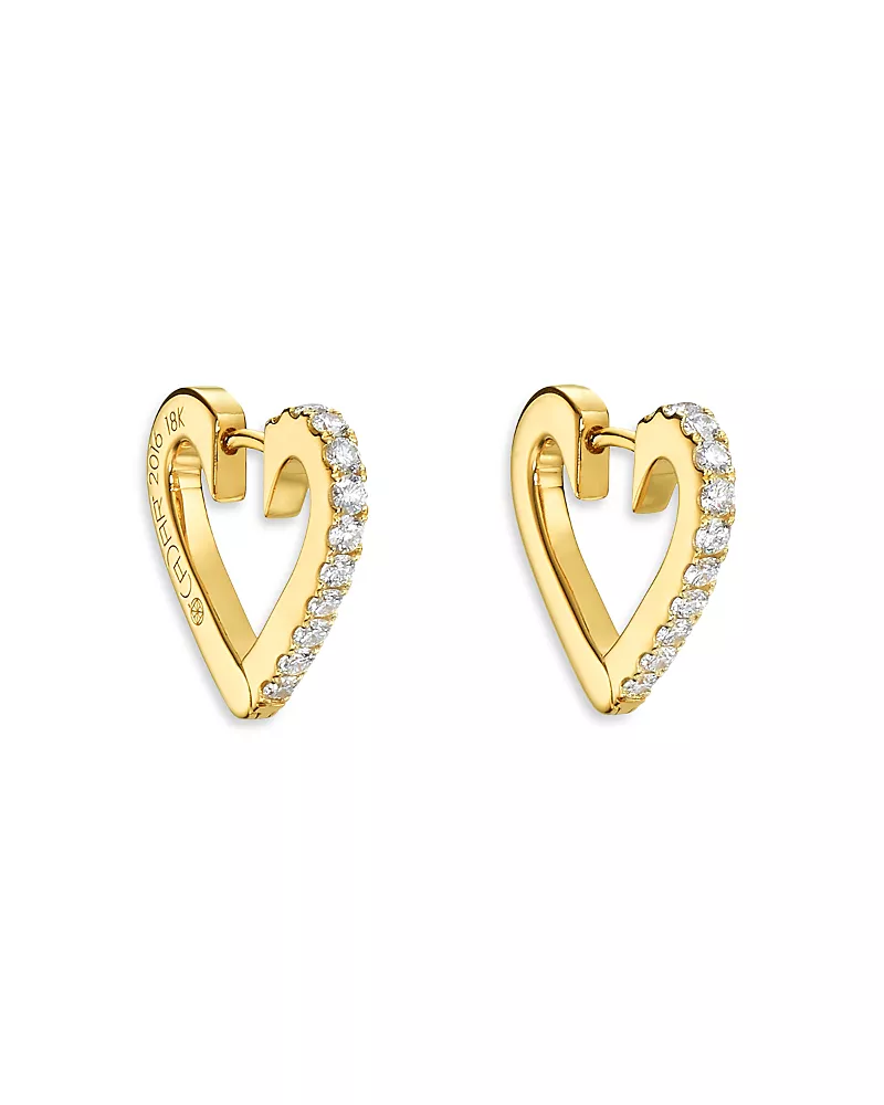 Cadar 18K Yellow Gold Endless Hoop Earrings with Diamonds, 0.34 tcw