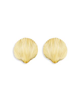 Cadar 18K Yellow Gold Shell Stud Earrings