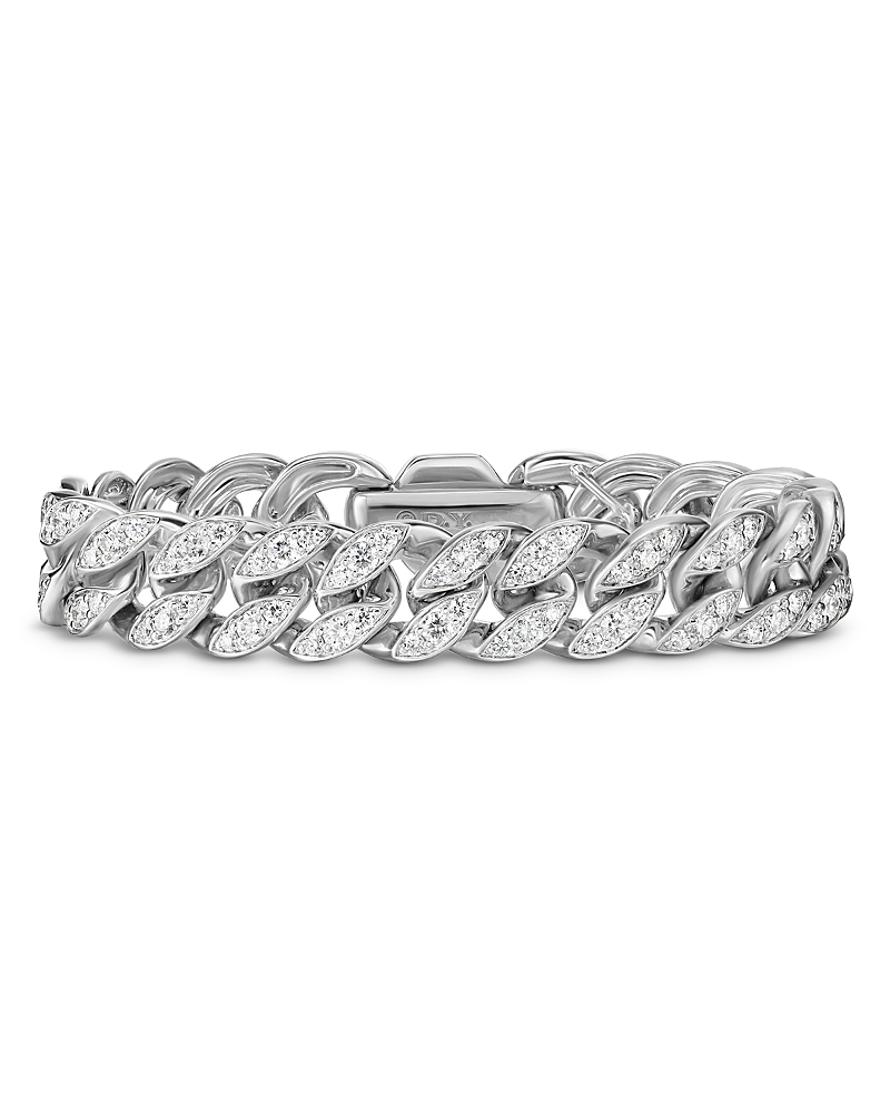 David Yurman Curb Chain Bracelet in Sterling Silver with Diamonds