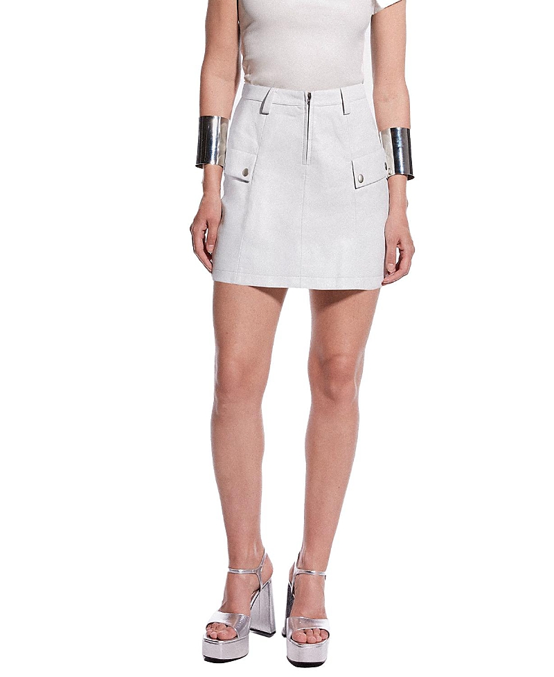 As By Df Jameson Recycled Leather Skirt In White