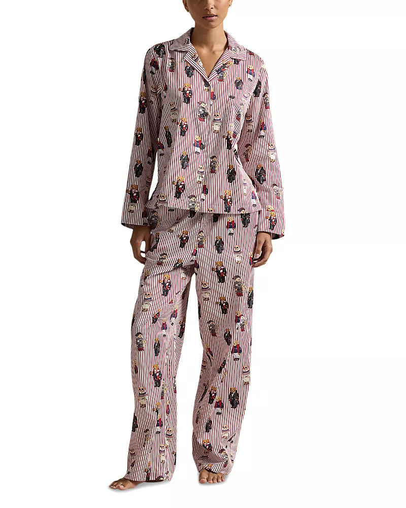 Polo Ralph Lauren Madison Printed Pajama Set in Bear Red