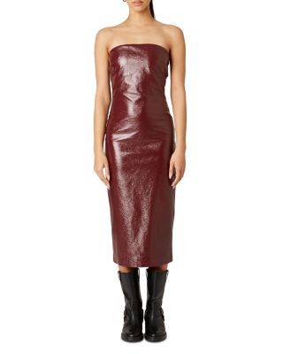 Muna Faux Leather Midi Dress