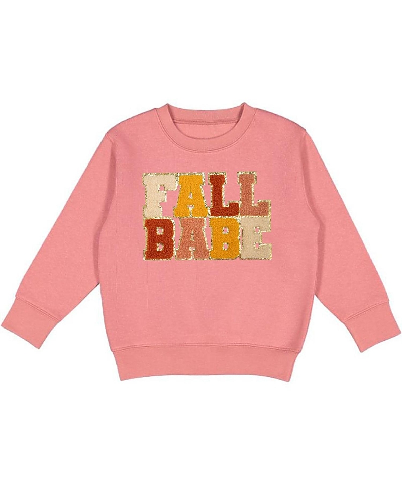 Sweet Wink Girls' Fall Babe Patch Sweatshirt - Little Kid, Big Kid In Dusty Rose
