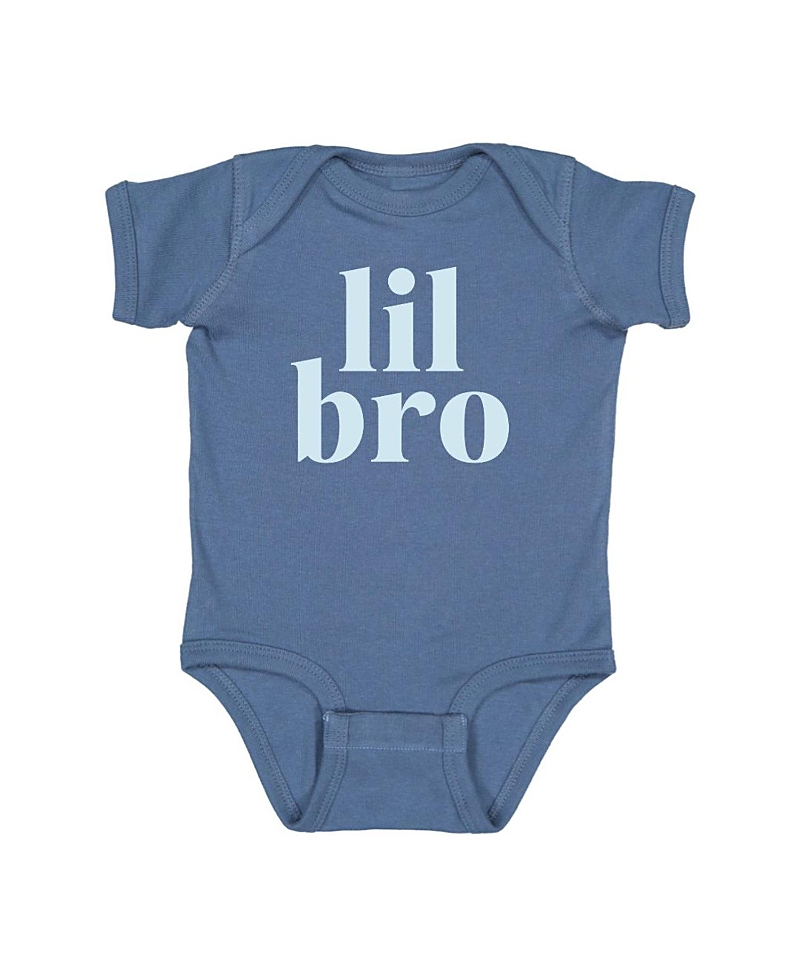 Sweet Wink Boys' Lil Bro Short Sleeve Bodysuit - Baby In Indigo