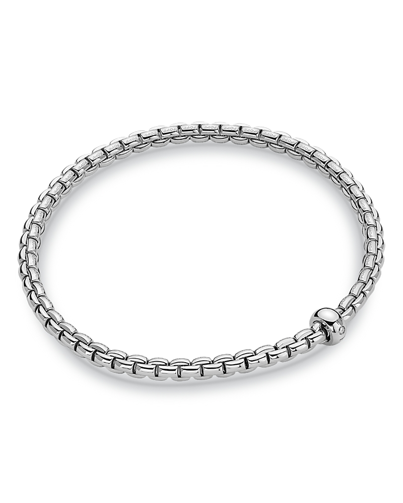 Fope 18k White Gold Eka Diamond Flex'it Bracelet In White